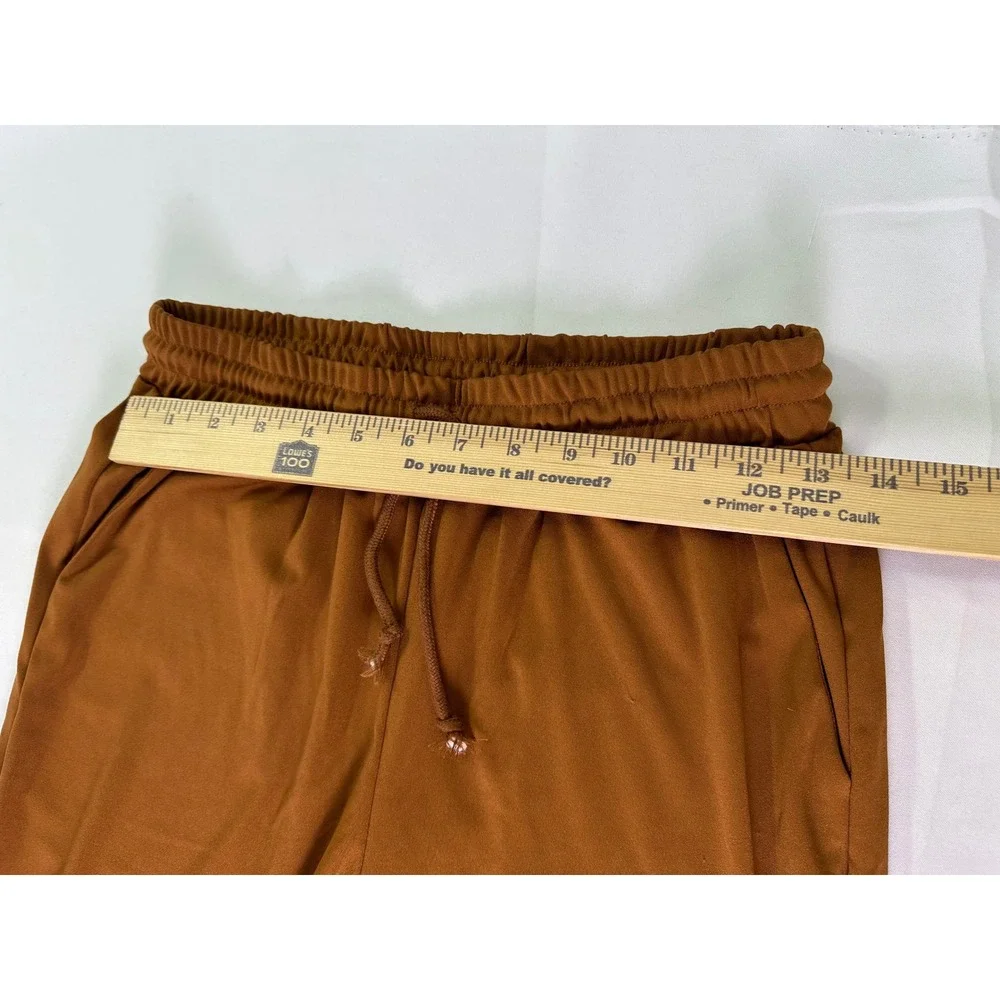 Shein Womens L Brown Elastic Waist Drawstring Joggers Gorpcore Casual Sweatpants